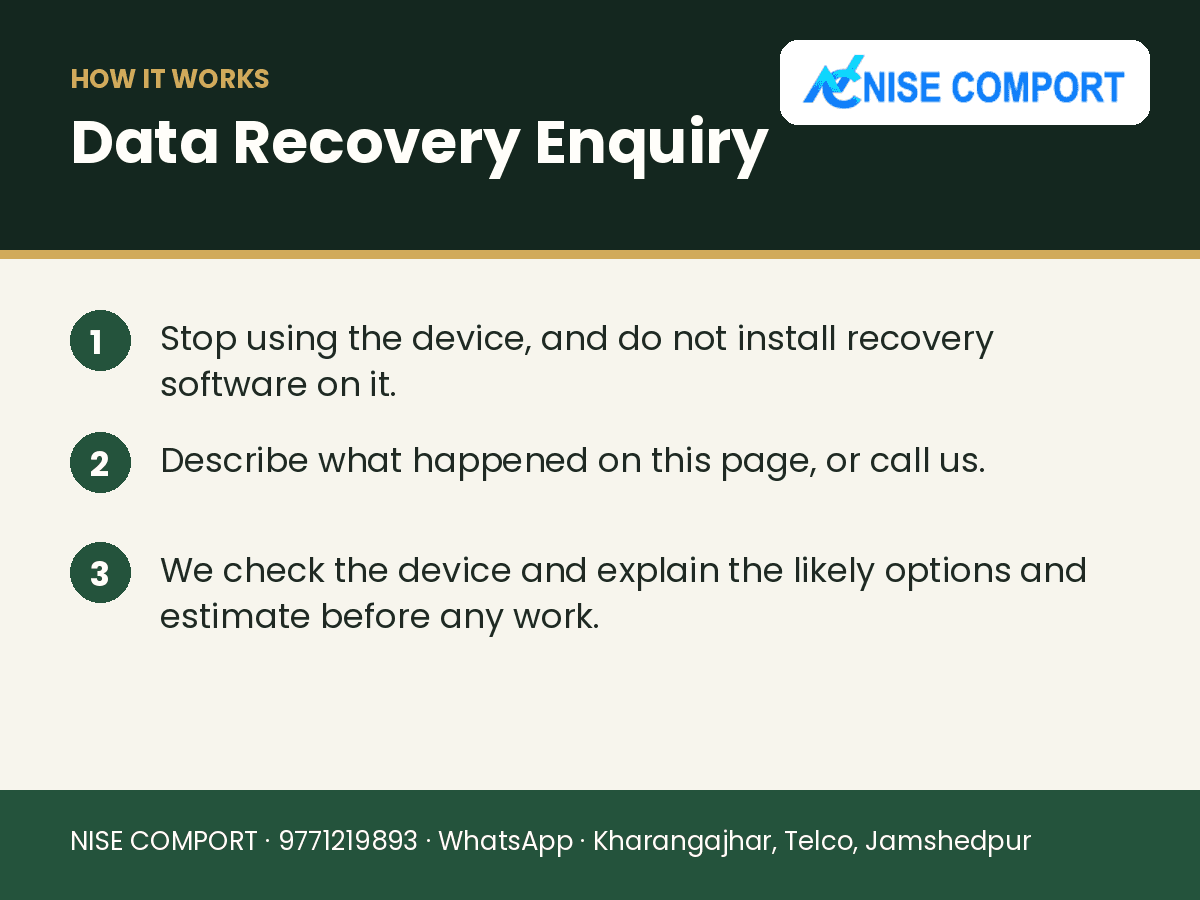 Data Recovery Enquiry in Jamshedpur: explainer slide 2