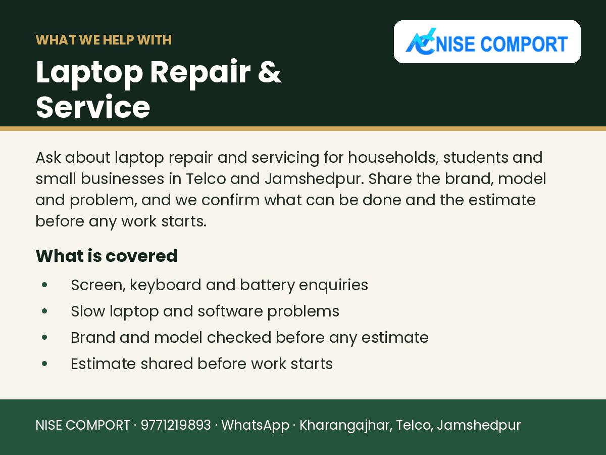 Laptop Repair & Service in Jamshedpur: explainer slide 1